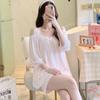 Summer Pajamas Women's Suspenders Short-sleeved Mesh Court Style Princess Lace Loungewear Can Be Worn Outside Real Shots