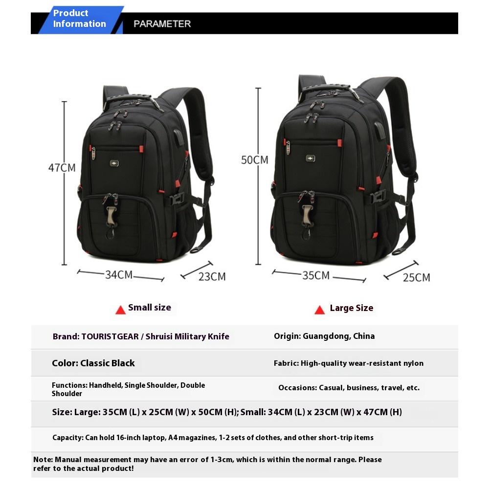 Multifunctional Business Backpack Waterproof Large Capacity Double Backpack Men's Leisure Travel Backpack Premium Sense