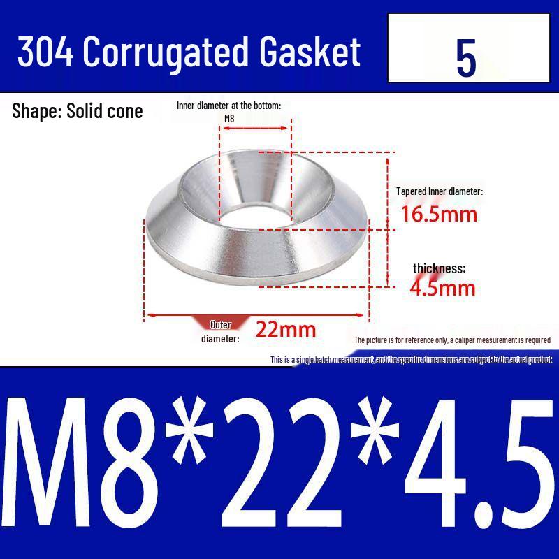 304 Stainless Steel Decorative Conical Fish Eye Washer for M3-M10 Countersunk Holes