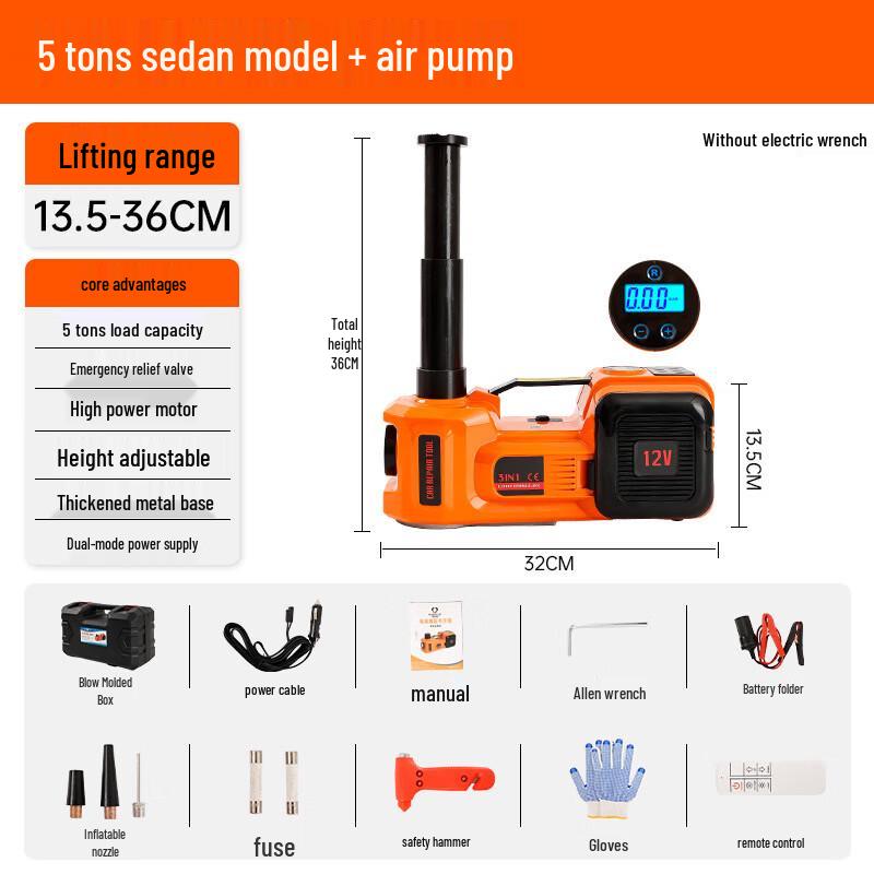 Electric Hydraulic Car Jack & Tire Change Tool Kit