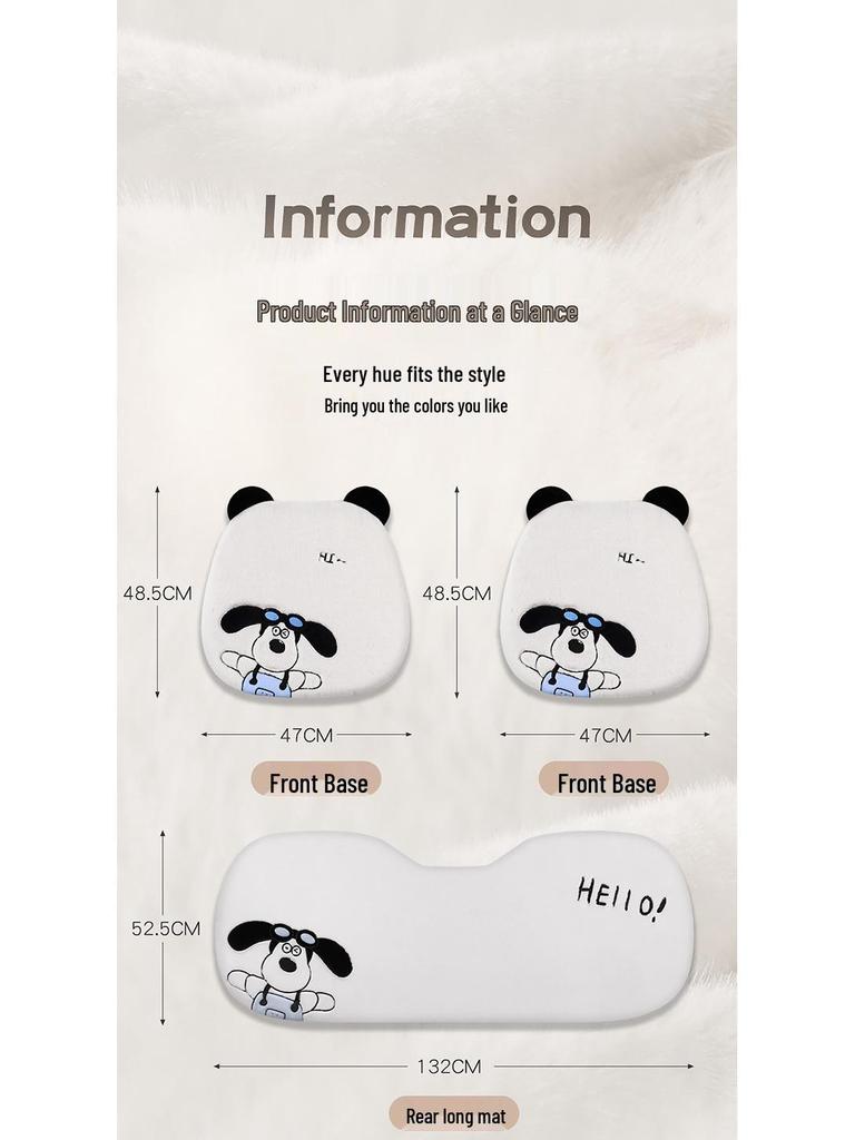 Winter Plush Cute Cartoon Car Seat Cushion - High-End Interior Accessory