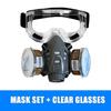 Half Face Gas Dust Industrial Mask Carbon Filtering Cartridge Wide Vision Safety Goggles Spraying Painting Work Safe Protective