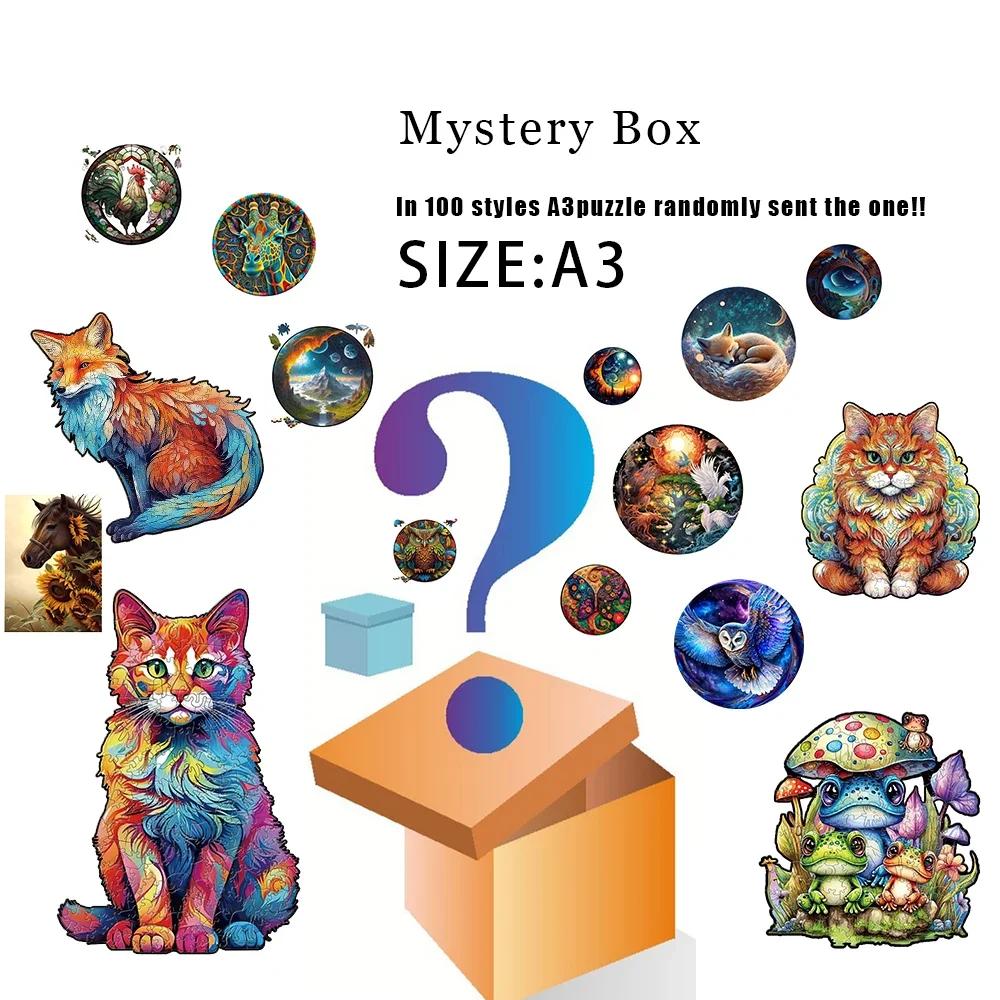 Cat A3 A4 A5 Wooden Puzzle For Adults Children Toys Wood Diy Crafts Round Shaped Holiday Gift Building Blocks Home Decorate