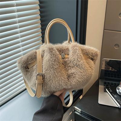 Schicke Plüsch-Damentasche, Handtasche aus imitiertem Nerzfell, Gemüsekorb-Tasche, Plissierte Tasche, Stilvolle Schulter-Crossbody-Tasche