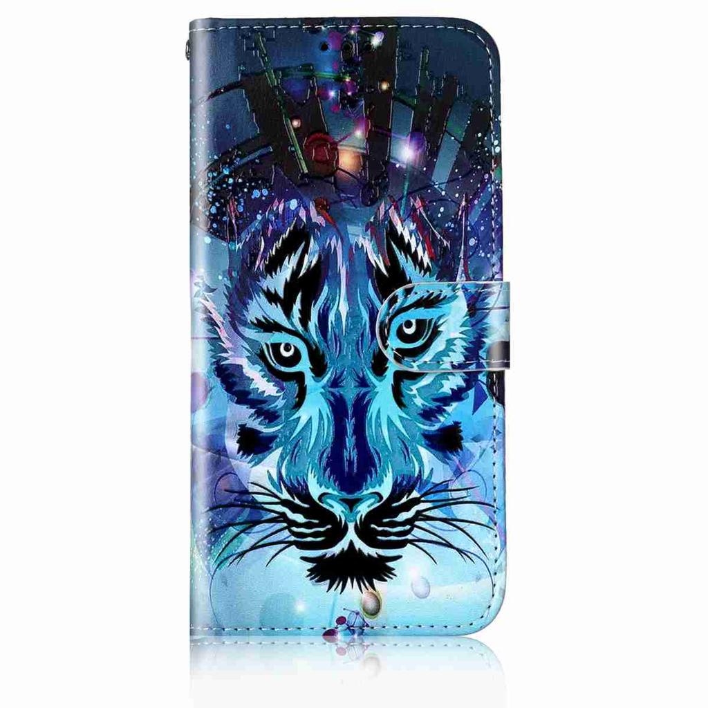 For iPhone Air Case Pattern Printing Leather Wallet Phone Cover with Wrist Strap