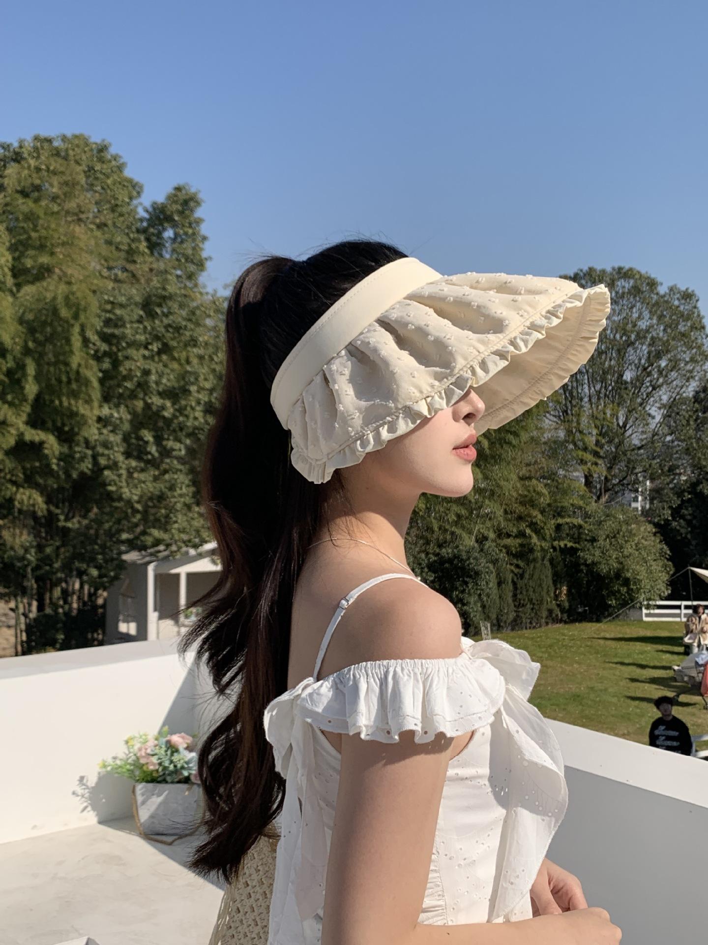 

Outdoor summer sun protection shell hat empty top sun protection hat women s summer UV protection face cover big brim sun hat M（56-58cm）