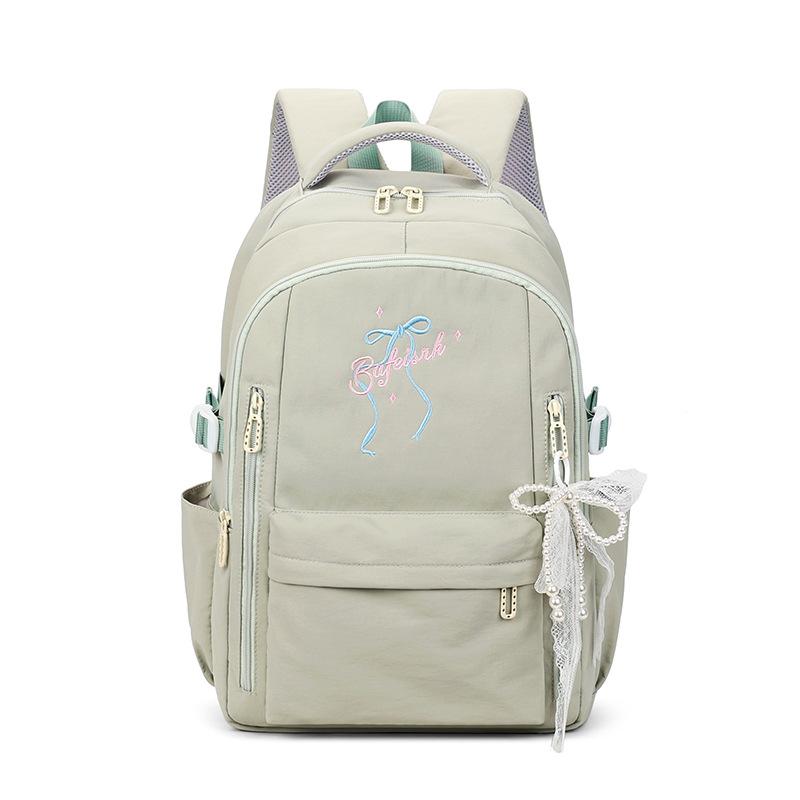 Schoolbag Spring New Girls Simple Solid Color Backpack Bag Niche Cartoon Cute High Value Schoolbag Large Capacity Schoolbag