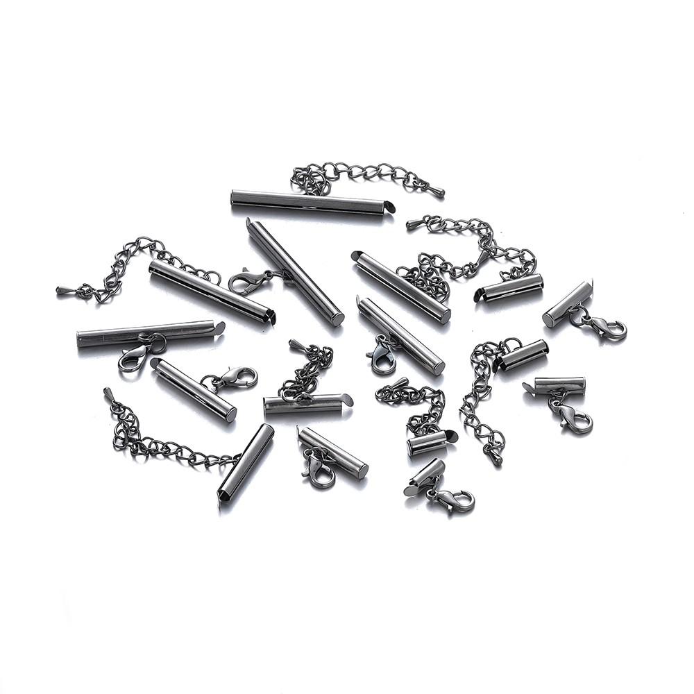 10sets/lot 10-40mm Lobster Clasps Hooks Bracelet End Connectors Slider Clasp Extending Chain For DIY Jewelry Making Finding