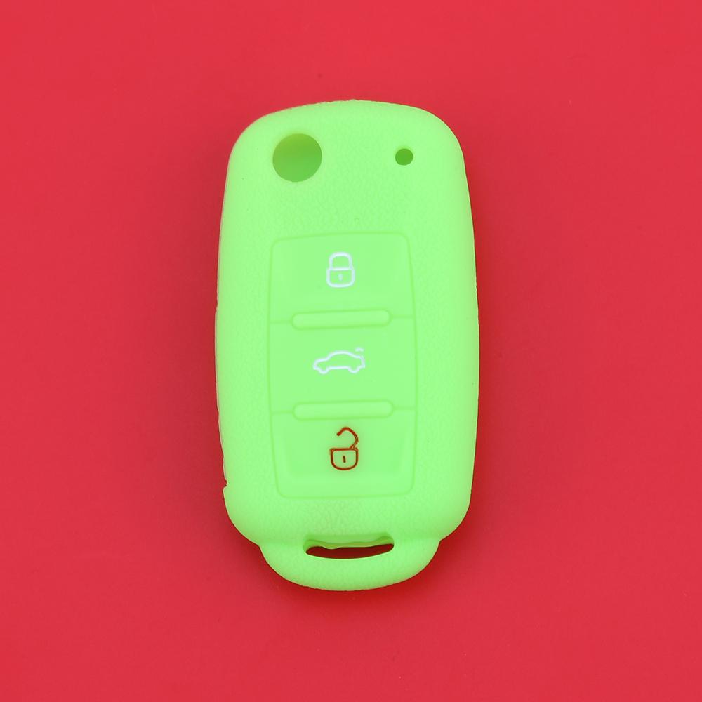Silicone Rubber key fob skin cover case for VW POLO Golf 4 MK5 6 Jetta Bora Beetle Tiguan Passat B5 B6 3 button Remote key