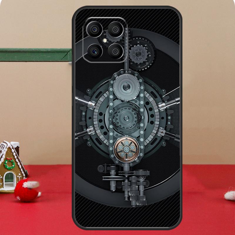 Steampunk Style Gears Levers Engine Case For Huawei P40 Lite P20 P30 P60 P Smart Z Nova 9 Honor X8 X9a 50 70 Magic 5 Pro Cover