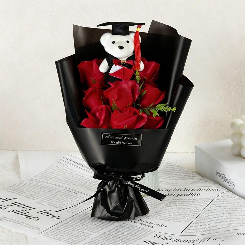 Lieblicher Fliegenträger-Bär Simulations-Blumenstrauß Bär Tier Plüschstrauß Dekoration Muttertag