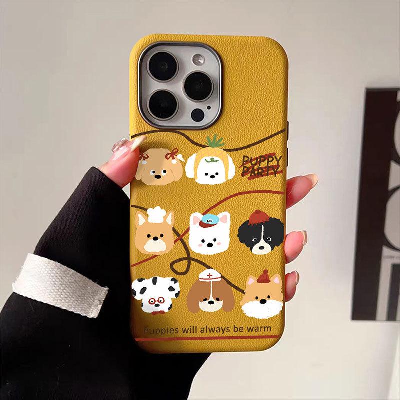 Cute Puppy Collection Soft Shell Suitable for IPhone16 Mobile Phone Case Apple 15 Protective Case 14 13 Large Hole Pattern