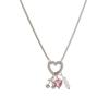 Colorful 12th Birthday Stone Pendant DIY Accessories Necklace Women's 12th Birthday Stone Square Colorful Zircon Necklace