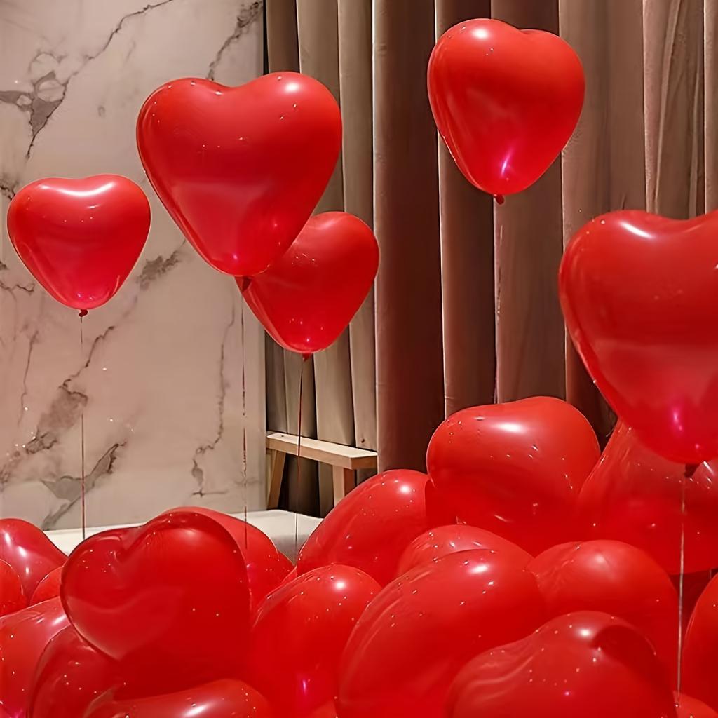 20 Stück rote Herzballons, perfekt für Geburtstage, Hochzeiten, Valentinstag, Erntedankfest, Neujahr, Hausdekoration, Szenenarrangement, Ballonparty.