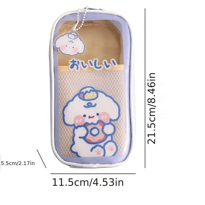 Süßes Kawaii Federmäppchen, Ästhetisches süßes Federmäppchen, klares großes Federmäppchen Kawaii Schulbedarf für Mädchen