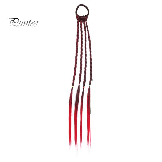 Flettet parykk Hårtau Elastisk bånd Ingen hodebunnsskade Hårslips Fargerikt tau Gradient farge Parykk Pigtail Hårtilbehør