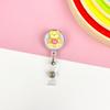 Cute Cartoon Resin Crystal Retractable Badge Reel ID Lanyard Name Tag Card Badge Holder Reels Keychain Card Holder Accessories