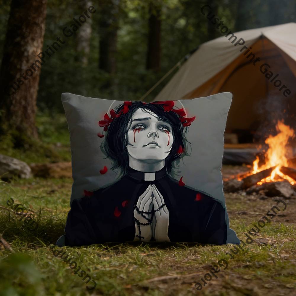 Emo Boy GGerard WWay Pillow Cover Polyester Square Cushion Case 45 Cm Decorative for Home Couch Bed Car Decor