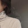 Detachable Crescent Zircon Stud Earrings: Korean Minimalist Design for Women