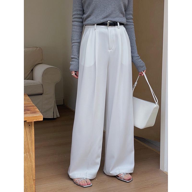Ge Ming Women s Korean Style High-Waisted Wide Leg Suit Pants - Spring Collection N756B M (105-115)