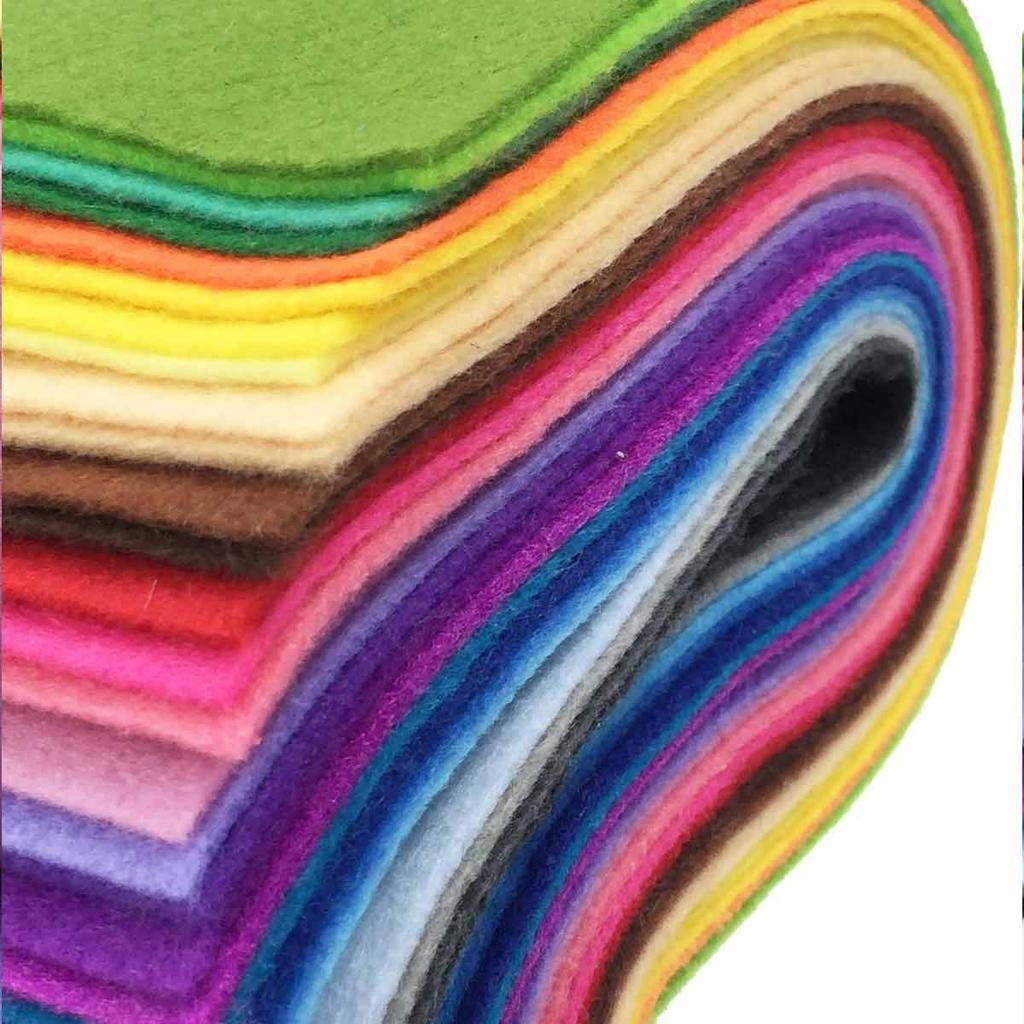 40PCS Of Various Diy Craft Blocks Of Non-Woven Fabric 1mm Thick Can Be Manually Cut And Made Into Felt Toys For Schools