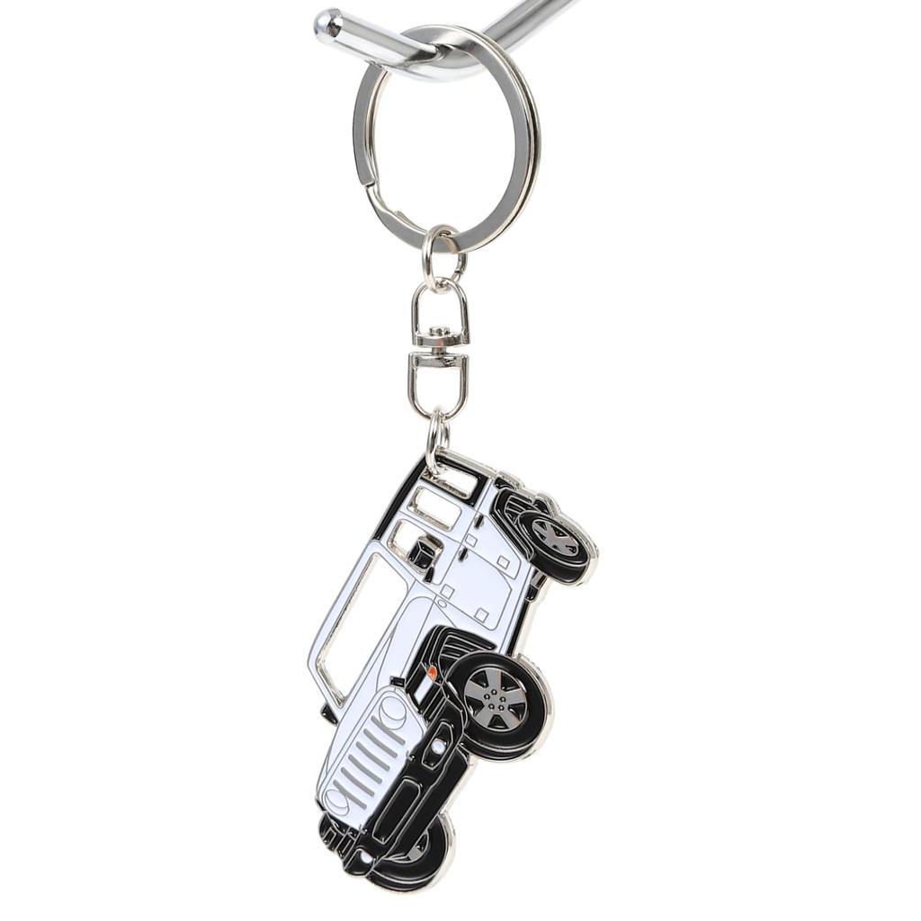MO FACTORY Jeep Key Chain Key Ring Wrangler JK JL Jeep Goods Wrangler Accessories Key Case, bright white