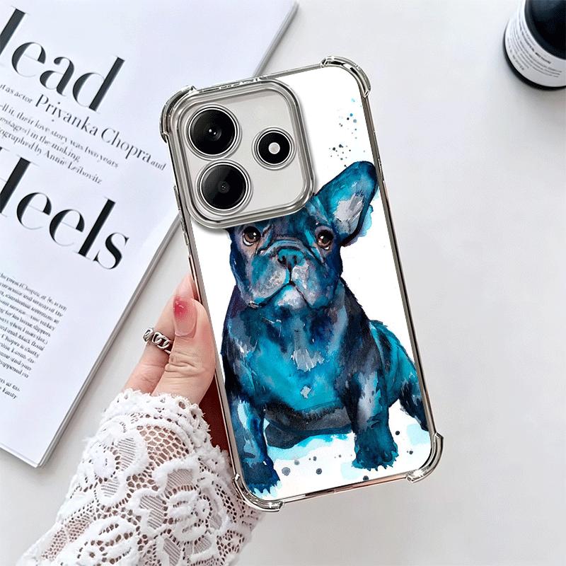 

French Bulldog Dog Pug Design Plating Phone Case For Xiaomi Redmi Note 14 15 Pro Plus 13 12 11 11S 11T 10 9S 9 5G Anti-Fall Aira Redmi Note 11S 4G
