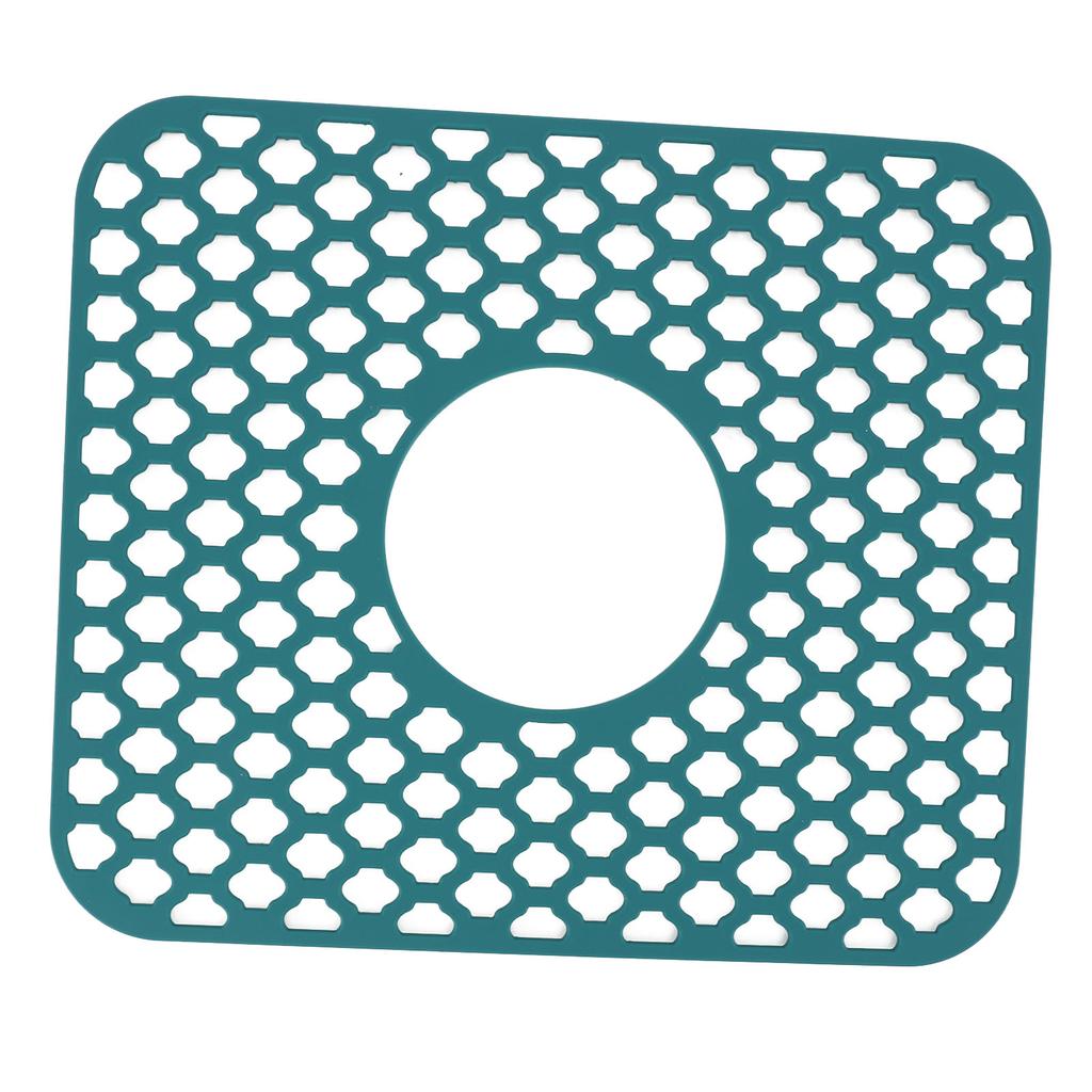 Ochraniacz zlewu do kuchni Silikonowa mata antypoślizgowa odporna na ciepło na dno zlewu z centralnym odpływem Farmhouse ze stali nierdzewnej