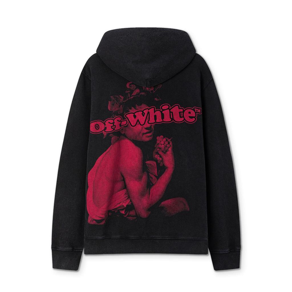 9079 Off-White 2025 Autumn and Winter New OW Wine God Bath Portrait Pattern Pullover Men's and Women's Hooded Sweatshirt Sweatshirt