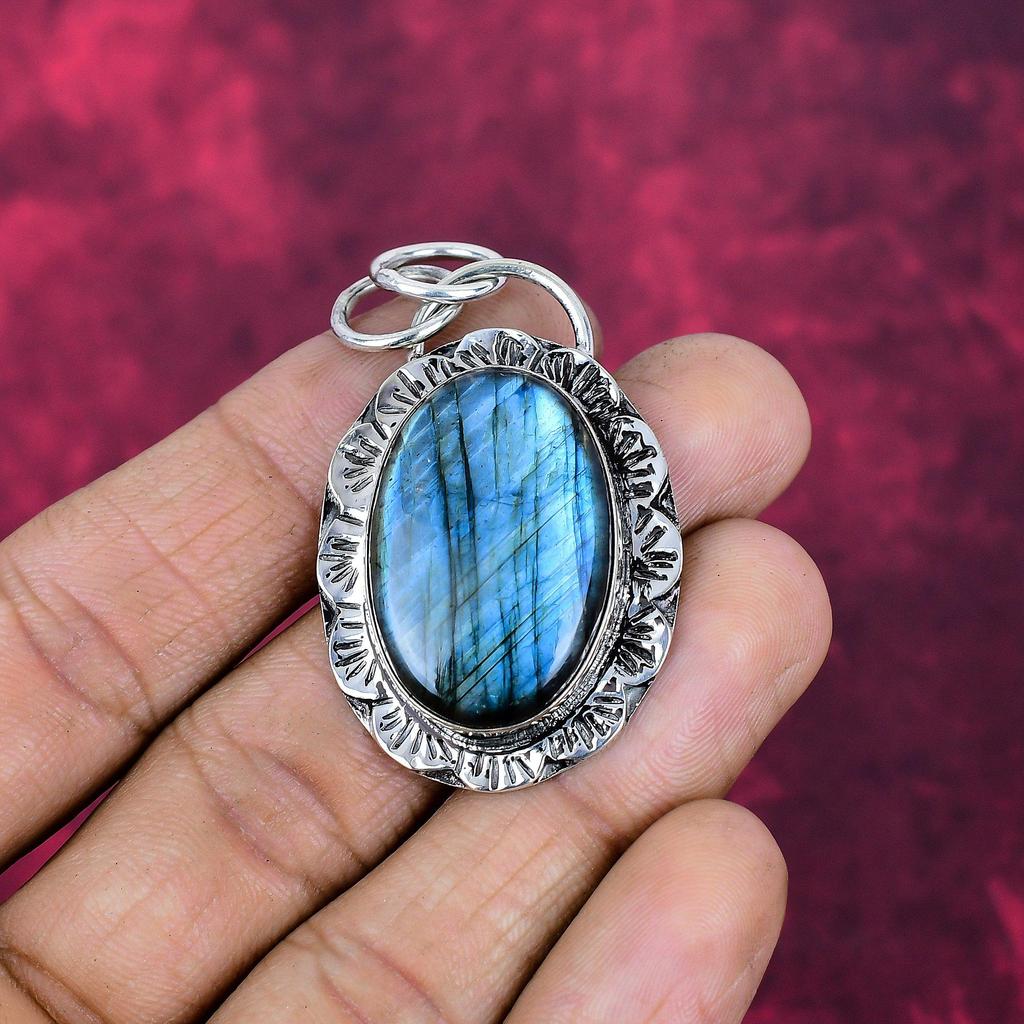 Labradorite Jewelry, 925 Solid Sterling Silver Pendant Handmade Gemstone Jewelry, Gifts For Wife Brand New Pendant