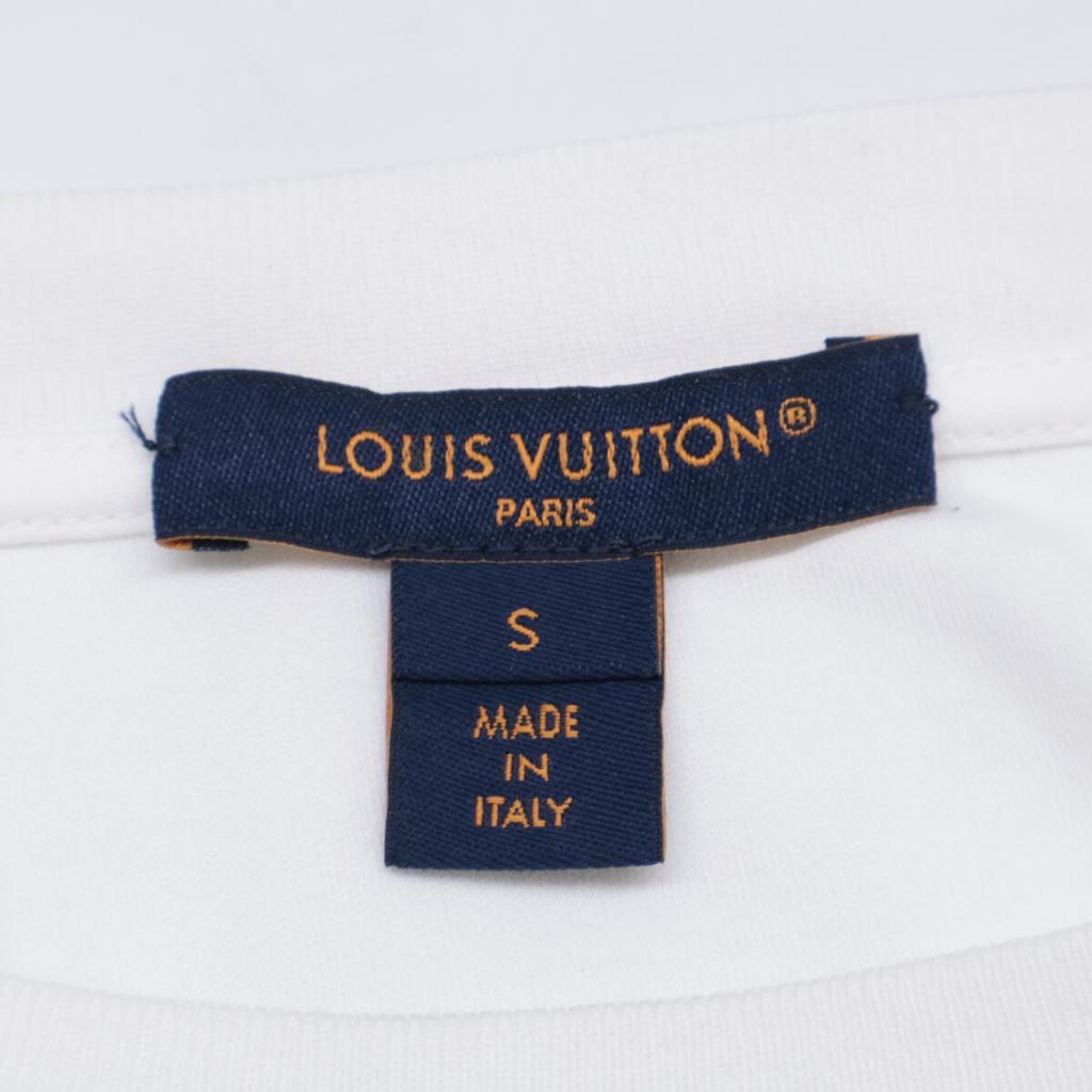 Louis Vuitton [Excellent Condition/Domestically Authorized/Made In 2014] RW242WW UOL FRTS59 Flocked LV Short Sleeve T-Shirt Tops S whiteUsed
