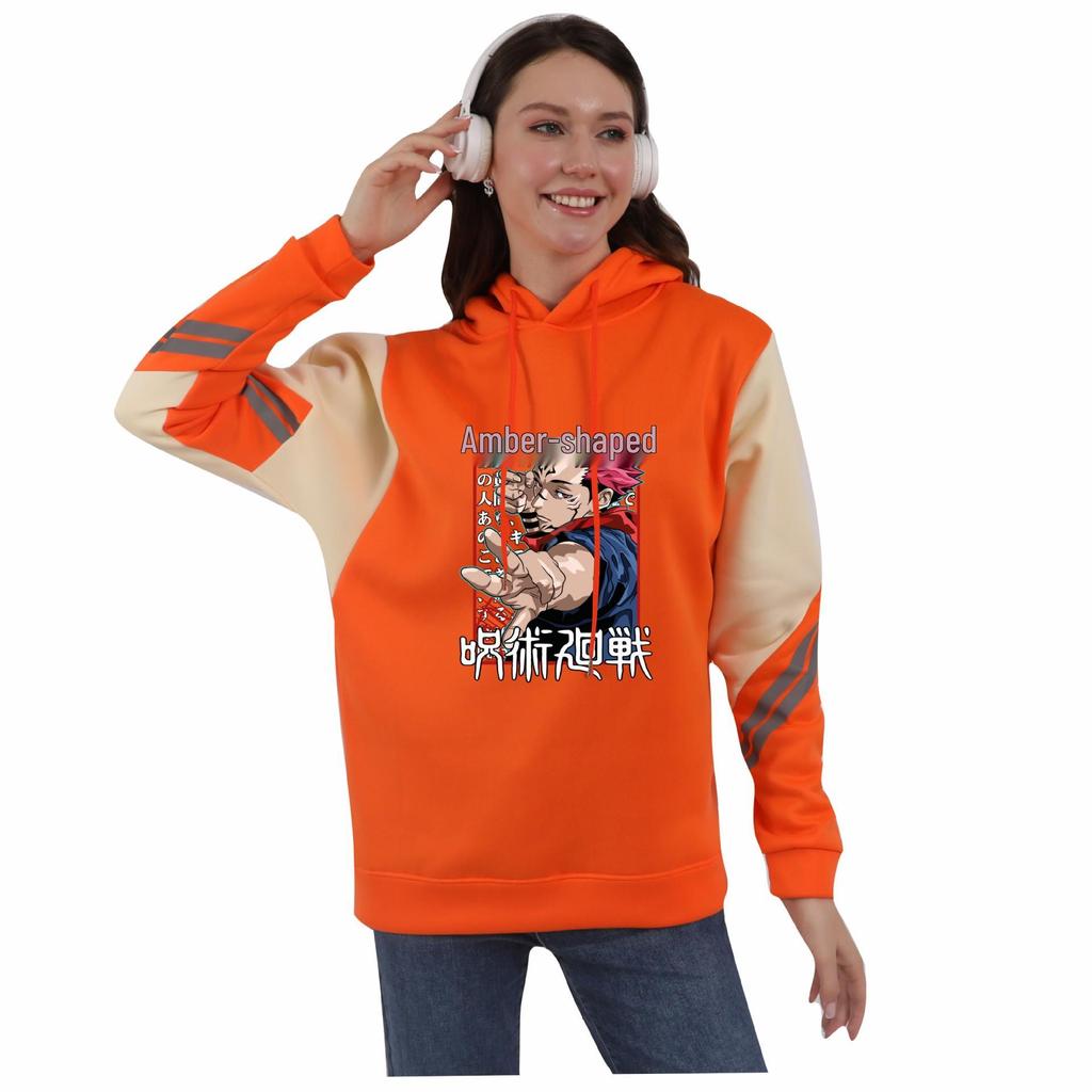 Jujutsu Kaisen Men's Patchwork Color Block Hoodie - Japanese Casual Style