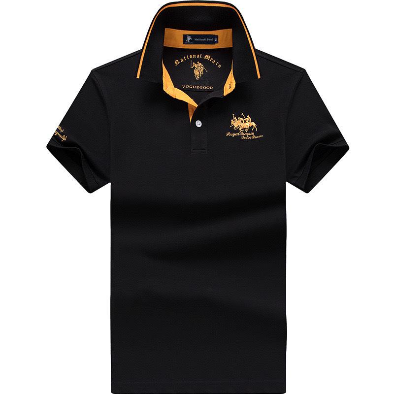 The BAY Heren Zomer High-End Poloshirt: Korte mouw, puntkraag, losse pasvorm, grote maat, trendy mode. 3XL 180-195 lbs