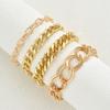 Exaggerated Metal Chain Bracelet 4-piece Set, Environmentally Friendly Material Iron Chain+aluminum Chain Versatile Bracelet Set