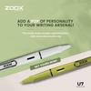 Flair Zoox U7 Roller Gel Pens Pack Of 6 Blue Ink With Spring Wire Clip Matt Body Smooth Writing For Office School Use