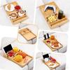 Natural Wooden Food Serving Tray Designed for Sofa Seam Organization and Easy Transportation for Family Gatherings