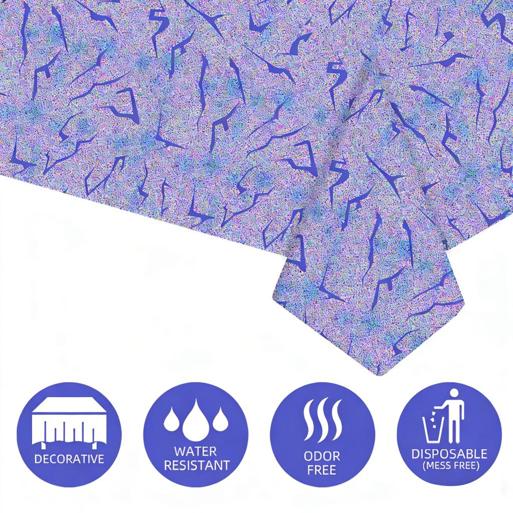 Purple Aluminum Film Tablecloth, Party Cartoon Children's Birthday Decoration Items, Set Up Party Dessert Table, Table Decoration Tablecloth.