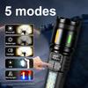 High Power LED Flashlight With COB Lights Portable EDC White Laser Torch USB Rechargeable Outdoor Camping Fishing Lantern