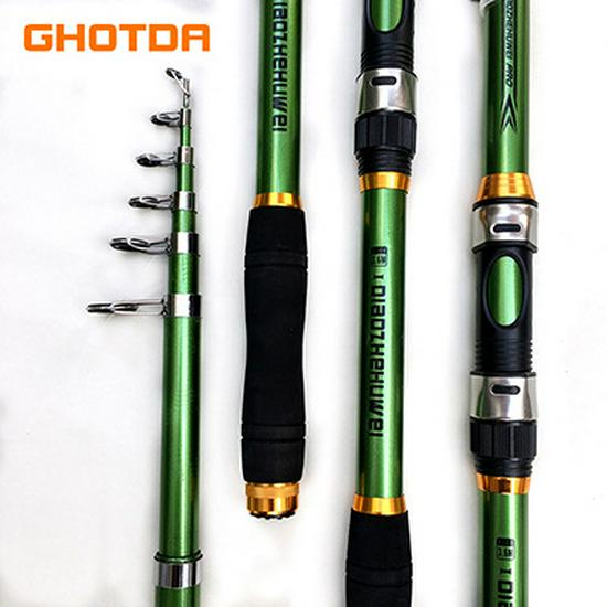 Ultra-Hard White Fiberglass Long Cast Spinning & Casting Fishing Rod 2.1m зелёный