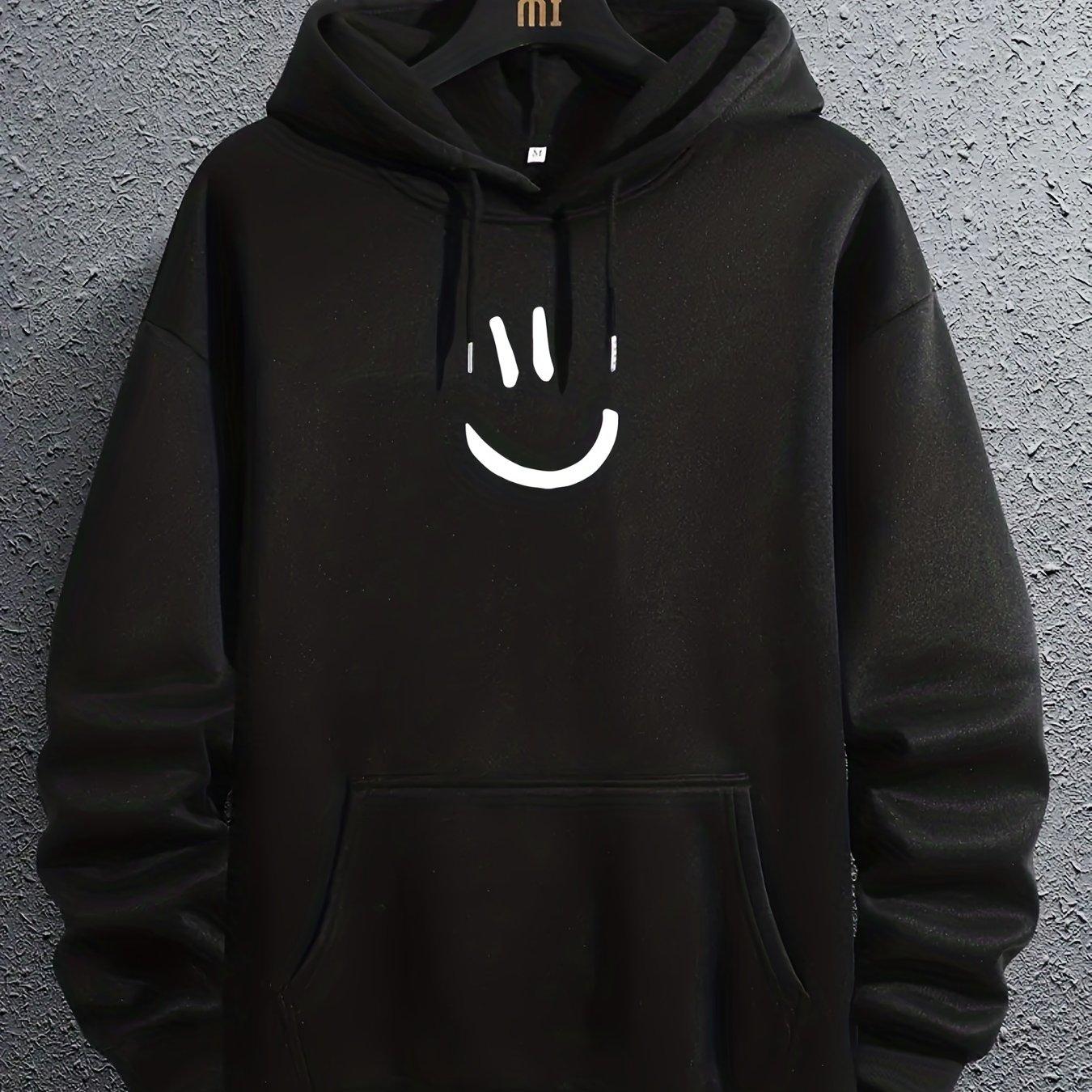 

2024 НОВЫЙ мужской худи, Весна/осень, Милый принт с улыбкой, Худи для высоких и крупных мужчин, Мужская одежда, Большой размер 3XL