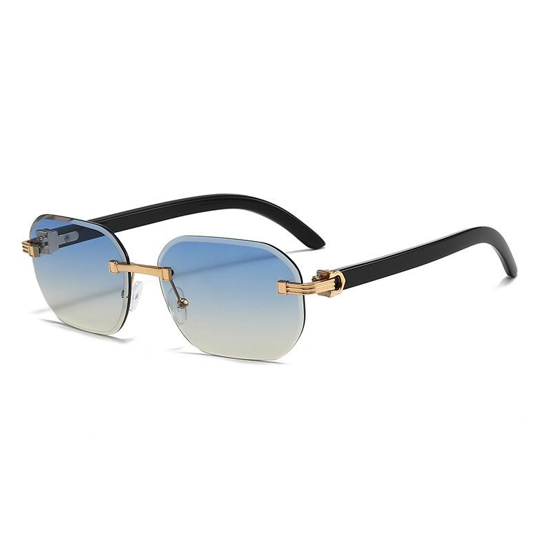 2026 Classic Vintage Rimless Gold PC UV400 Sunglasses Women Men Fashion Luxury