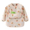 Long Sleeve Apron Waterproof  Baby Smock Bib Soft Sleeved Adjustable Weaning Smock Full Sleeve Toddler Eating Shirt Bibs