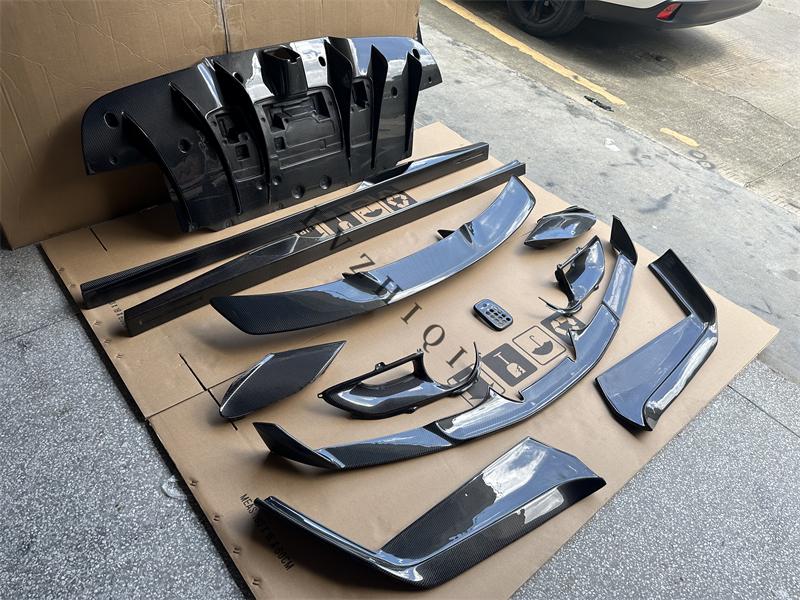 For Ferrari 488 Real Carbon Fiber Front Lip Rear Diffuser Bumper Spoiler Side Skirt Body Kit Trunk Splitter Upgrade Refits JW7