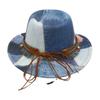 Premium Jazz Hat Vacation Ethnic Style Top Hat Children'S Accessories Retro Western Denim Splicing Top Hat