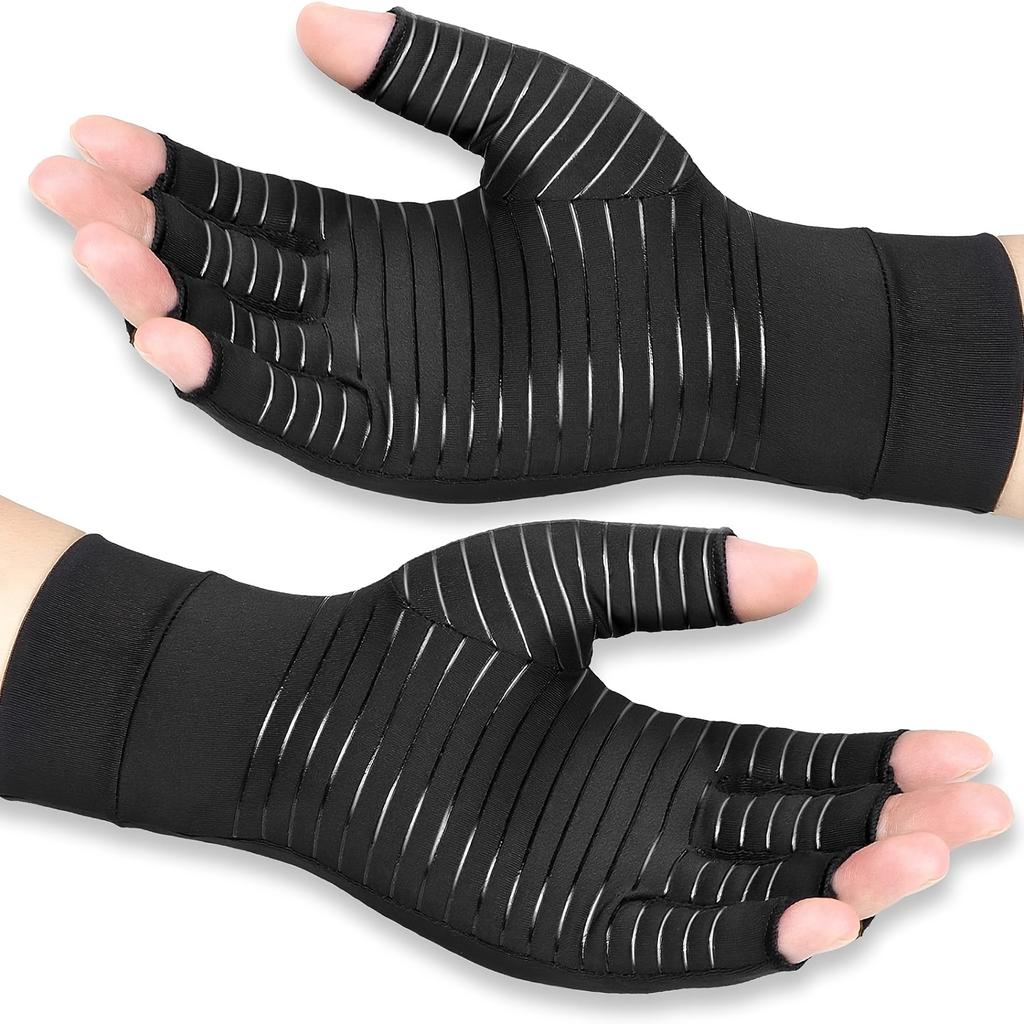 2 Paar Kompressions-Halbfingerhandschuhe für Damen und Herren, 2 Paar