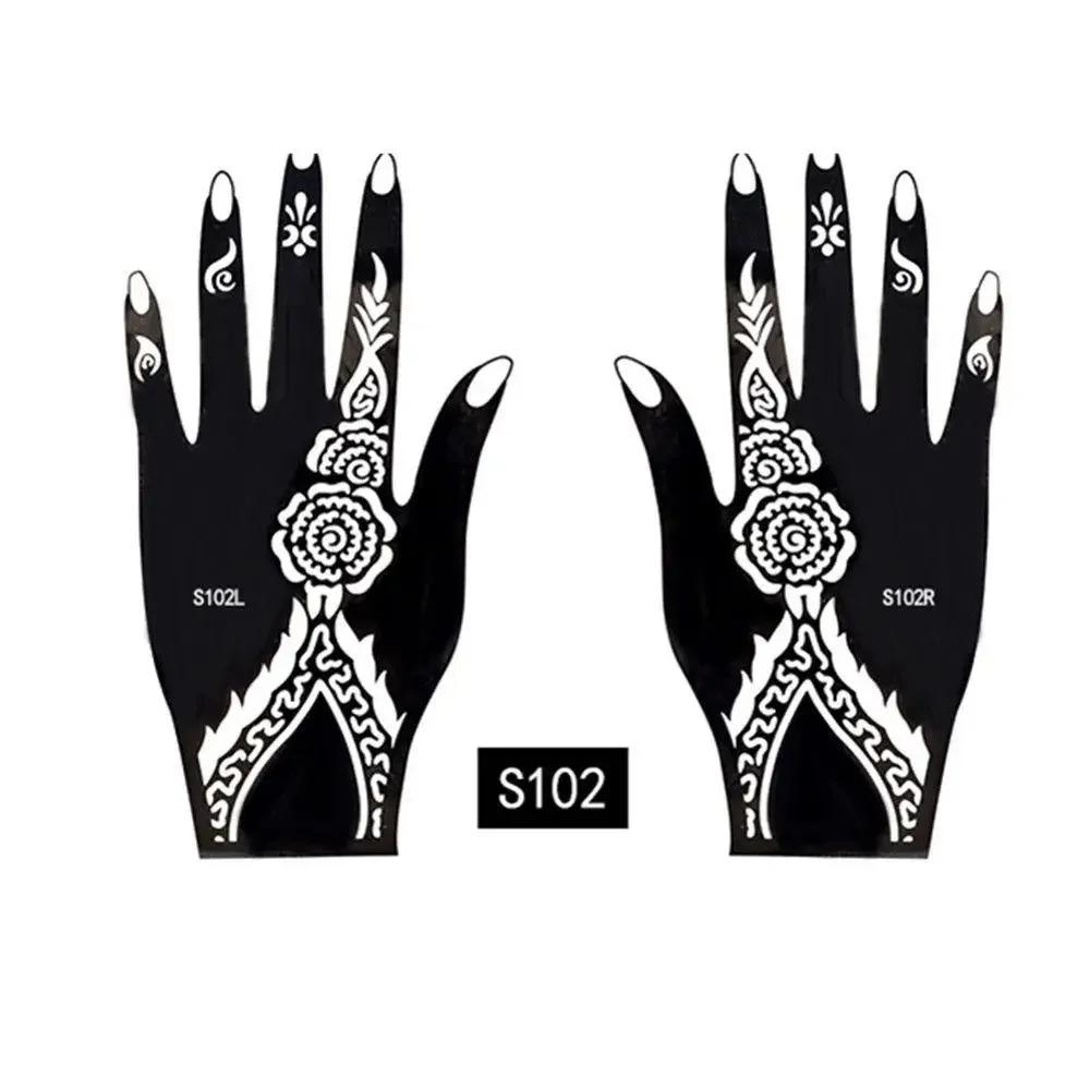 Nuovo Stencil Tatuaggio Henna Moda Tatuaggi Temporanei Mano Kit Pittura Body Art DIY Adesivo Modello Matrimonio Indiano Strumenti Kit Pittura