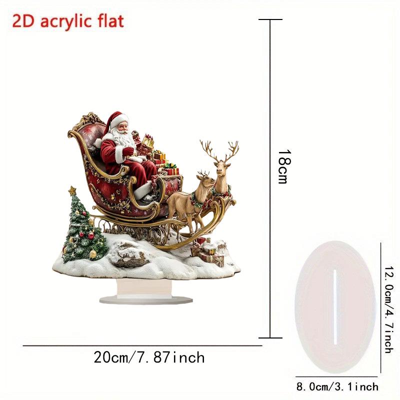 Weihnachts-Schneekugel aus Acryl mit Weihnachtsmann-, Rentier- und Schneemann-Ornament