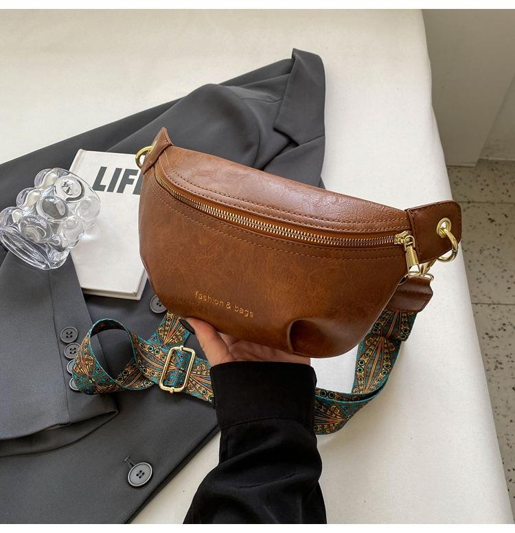 

Простая женская сумка на грудь, вместительная сумка через плечо на одно плечо коричневый