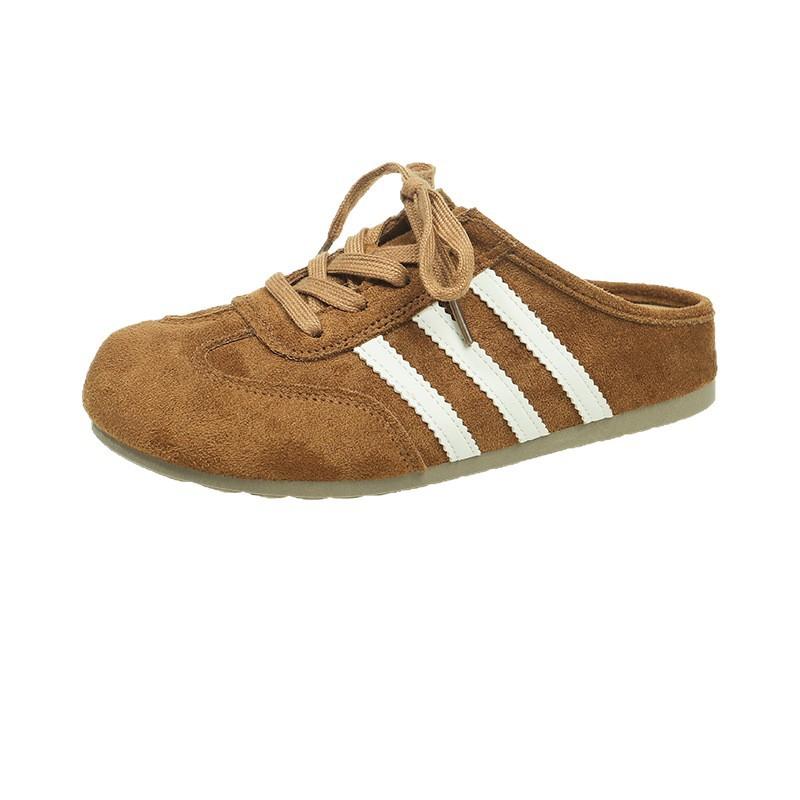 Baotou Half Slippers Women's Outer Wear 2025 Autumn New Retro German Training Shoes Comfortable Women's Thick Soles Without Heels Lazy Shoes