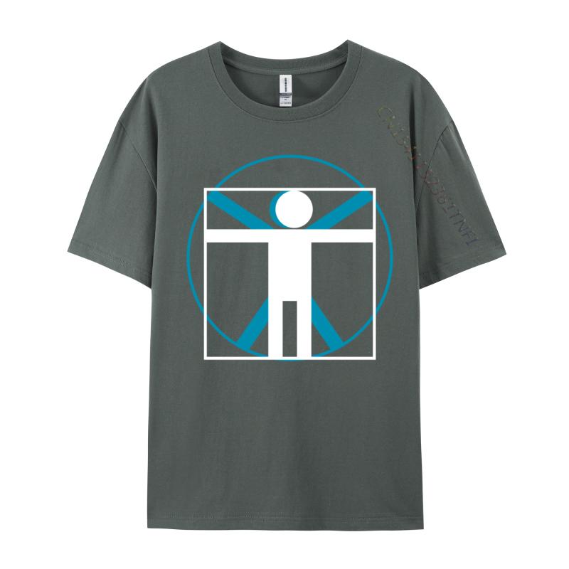 Simple Vitruvian New Arrival Slim Fit Normal Top T-Shirts O-Neck Cotton Fabric Men's Tops Shirt Normal Tee Shirt